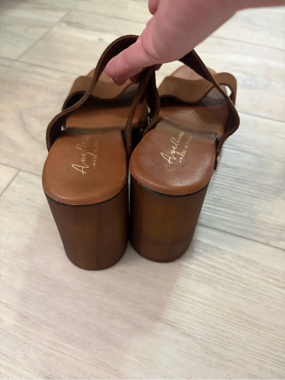 Avellini Made in Italy Leather Platform Sandals Brown EU 41 / US 10.5